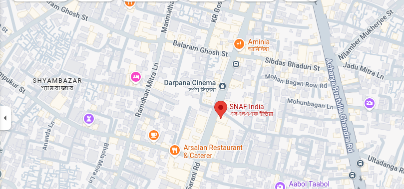 Map showing the Teleradio office location in Kolkata