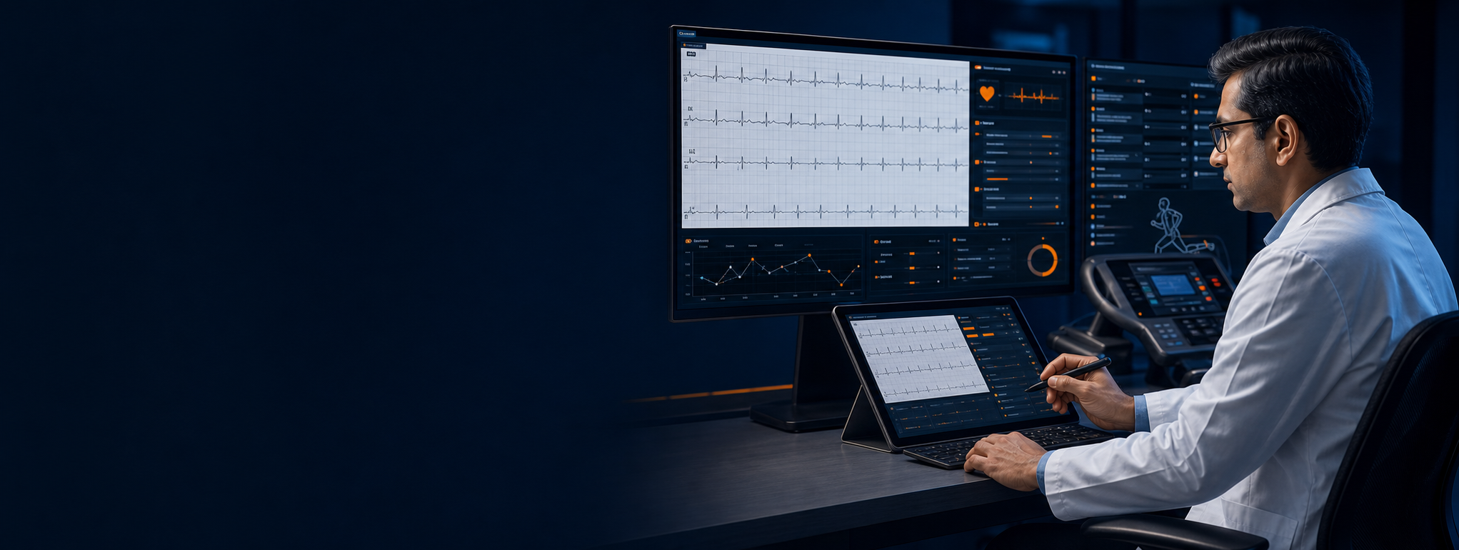 Specialist using AI-assisted tools for ECG & TMT Reporting
