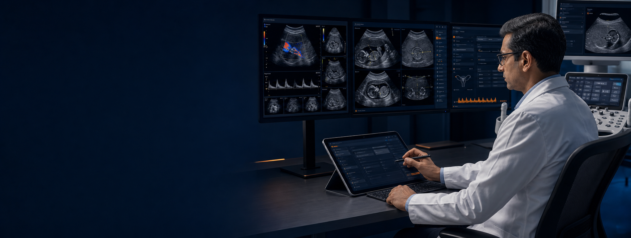 Specialist using AI-assisted tools for USG Reporting